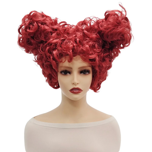 Red queen curly - queen, bun