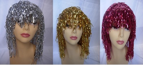 Tinsel wig shiny foil metallic - wig,